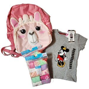 Girls Clothing & Backpack Bundle – Size 2–3T Minnie Mouse Tee